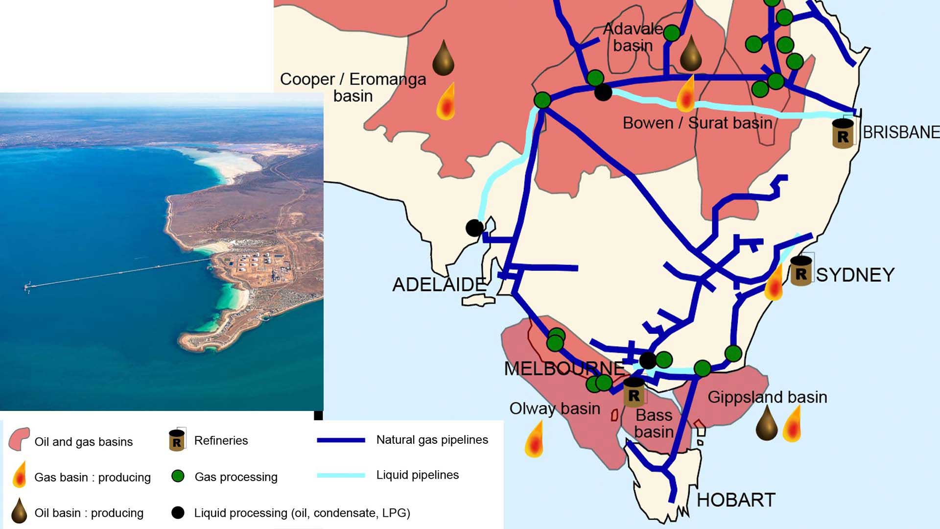 Port Bonython liquids pipeline from Moomba part of Santos Ltd's reach