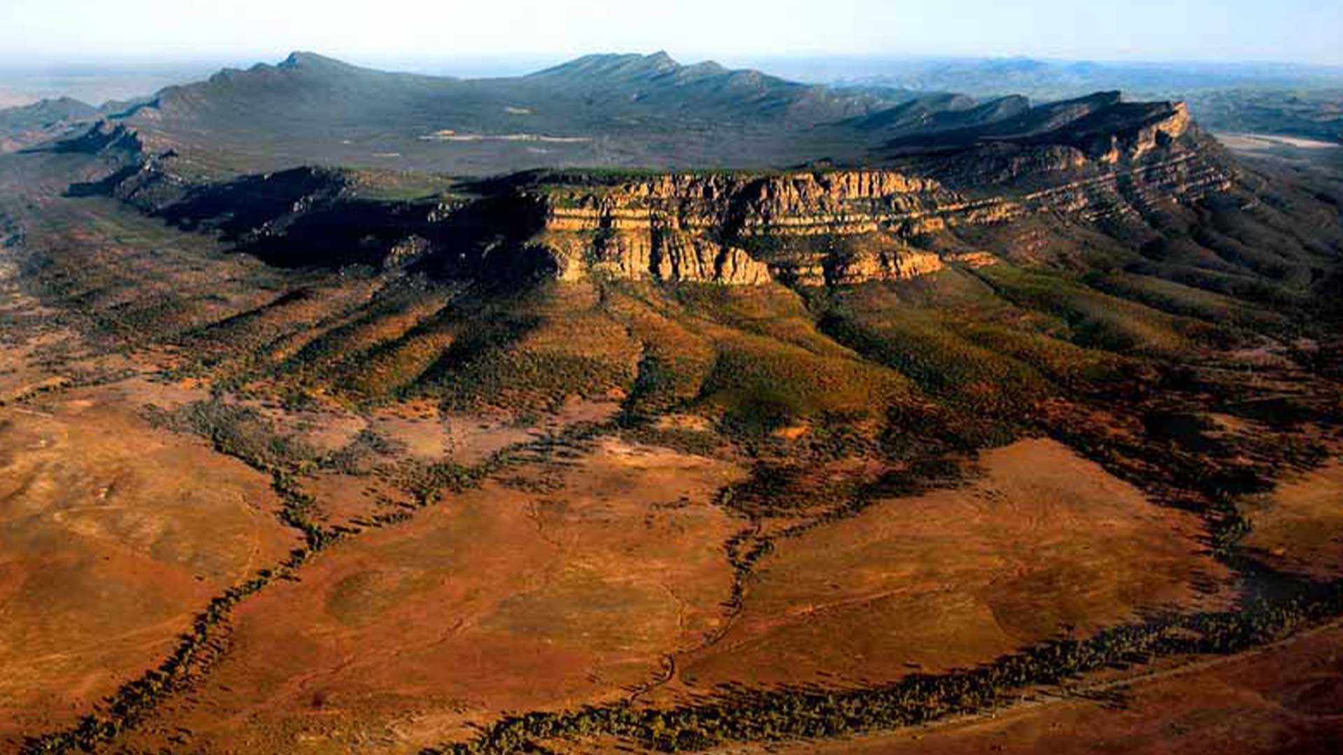 Wilpena Pound in South Australia's Flinders Ranges part of eroded ...