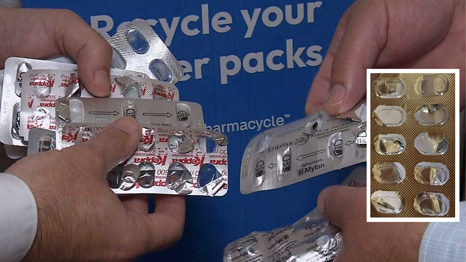 Aluminium and plastic empty tablet packs recycled through South